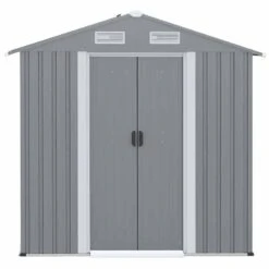 Outsunny 6.4 X 3.6ft Garden Metal Storage Shed With Double Sliding Door And Air Vents - Grey - 845-332V00GY -OUTSUNNY Sales Shop o u outsunny 845 332v00gy full2
