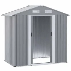Outsunny 6.4 X 3.6ft Garden Metal Storage Shed With Double Sliding Door And Air Vents - Grey - 845-332V00GY -OUTSUNNY Sales Shop o u outsunny 845 332v00gy full3