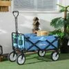 Outsunny Garden Trolley With Telescopic Handle - Blue - 845-340BU -OUTSUNNY Sales Shop o u outsunny 845 340bu