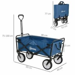 Outsunny Garden Trolley With Telescopic Handle - Green - 845-340GN -OUTSUNNY Sales Shop o u outsunny 845 340gn 2