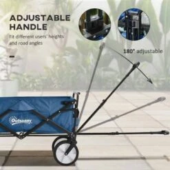 Outsunny Garden Trolley With Telescopic Handle - Green - 845-340GN -OUTSUNNY Sales Shop o u outsunny 845 340gn 4