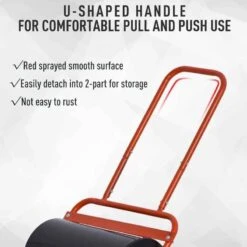 Outsunny Combination Push / Tow Lawn Roller 38L - Black & Red - 845-343RD -OUTSUNNY Sales Shop o u outsunny 845 343rd handle