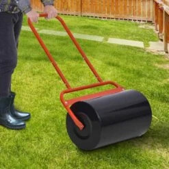 Outsunny Combination Push / Tow Lawn Roller 38L - Black & Red - 845-343RD -OUTSUNNY Sales Shop o u outsunny 845 343rd outdoor