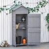 Outsunny Garden Wooden Shed Utility Storage 82W X 49D X 189Hcm - Grey - 845-352 -OUTSUNNY Sales Shop o u outsunny 845 352