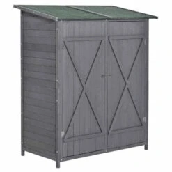 Outsunny Garden Wooden Storage Shed With Storage Table - Grey - 845-353 -OUTSUNNY Sales Shop o u outsunny 845 353 full