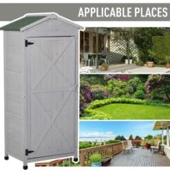Outsunny 3-Tier Garden Wooden Storage Shed With Shelves - Grey - 845-356GY -OUTSUNNY Sales Shop o u outsunny 845 356gy use