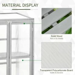 Outsunny Wooden Cold Frame Greenhouse With Adjustable Shelf 110H X 76L X 46.5Wcm - Grey - 845-371 -OUTSUNNY Sales Shop o u outsunny 845 371 material