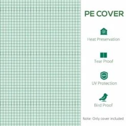 Outsunny 10 X 7ft Tunnel Walk In Greenhouse Replacement Cover With Windows & Door - Green - 845-382V03GN -OUTSUNNY Sales Shop o u outsunny 845 382v03gn cover