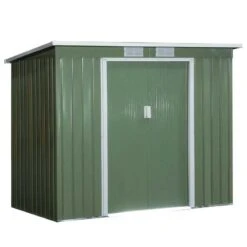 Outsunny 7 X 4ft Bike Storage Shed With Double Door / Sloped Roof - Green - 845-390 -OUTSUNNY Sales Shop o u outsunny 845 390 full