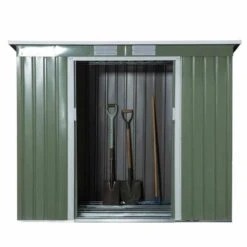 Outsunny 7 X 4ft Bike Storage Shed With Double Door / Sloped Roof - Green - 845-390 -OUTSUNNY Sales Shop o u outsunny 845 390 full2