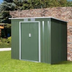 Outsunny 7 X 4ft Bike Storage Shed With Double Door / Sloped Roof - Green - 845-390 -OUTSUNNY Sales Shop o u outsunny 845 390 outdoor
