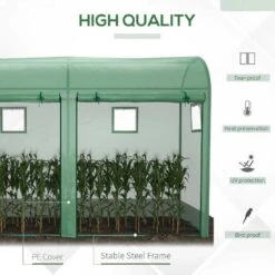 Outsunny Walk In Greenhouse With Double Doors & 4 Windows 200H X 300L X 100Wcm - Green - 845-416 -OUTSUNNY Sales Shop o u outsunny 845 416 quality