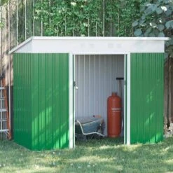 Outsunny 7 X 4ft Metal Garden Storage Shed With Sliding Door & Air Vents - Green - 845-428V02GN