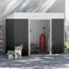 Outsunny 7 X 4ft Metal Garden Storage Shed With Sliding Door & Air Vents - Dark Grey - 845-428V04CG 12 Outsunny 7 X 4ft Metal Garden Storage Shed With Sliding Door & Air Vents - Dark Grey - 845-428V04CG -OUTSUNNY Sales Shop o u outsunny 845 428v04cg