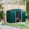 Outsunny 5.7 X 7.7ft Corrugated Steel Outdoor Storage Shed With Sliding Door - Green - 845-429GN -OUTSUNNY Sales Shop o u outsunny 845 429gn