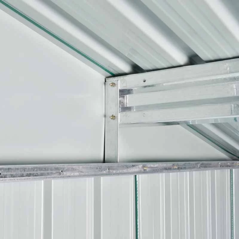 Outsunny 5.7 X 7.7ft Corrugated Steel Outdoor Storage Shed With Sliding Door - Green - 845-429GN 9 Outsunny 5.7 X 7.7ft Corrugated Steel Outdoor Storage Shed With Sliding Door - Green - 845-429GN - Image 9