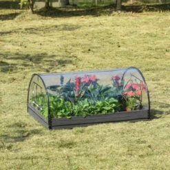 Outsunny Dual Use Garden Bed / Planter & Greenhouse With Windows 120L X 79W X 53Hcm - Transparent - 845-435