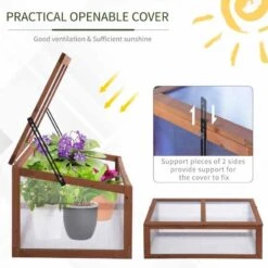 Outsunny Polycarbonate Square Mini Wooden Greenhouse 100L X 65W X 40Hcm - Brown - 845-471 15 Outsunny Polycarbonate Square Mini Wooden Greenhouse 100L X 65W X 40Hcm - Brown - 845-471 -OUTSUNNY Sales Shop o u outsunny 845 471 cover