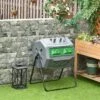 Outsunny 160 Litre Dual Rotating Garden Compost Bin - Grey - 845-490GY -OUTSUNNY Sales Shop o u outsunny 845 490gy