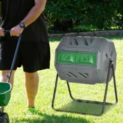 Outsunny 160 Litre Dual Rotating Garden Compost Bin - Grey - 845-490GY 17 Outsunny 160 Litre Dual Rotating Garden Compost Bin - Grey - 845-490GY -OUTSUNNY Sales Shop o u outsunny 845 490gy 7