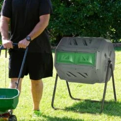 Outsunny 160 Litre Dual Rotating Garden Compost Bin - Grey - 845-490GY 19 Outsunny 160 Litre Dual Rotating Garden Compost Bin - Grey - 845-490GY -OUTSUNNY Sales Shop o u outsunny 845 490gy 9