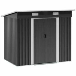 Outsunny 7 X 4ft Metal Outdoor Storage Shed With Base - Black - 845-496 -OUTSUNNY Sales Shop o u outsunny 845 496 full