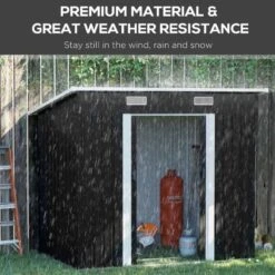 Outsunny 7 X 4ft Metal Outdoor Storage Shed With Base - Black - 845-496 -OUTSUNNY Sales Shop o u outsunny 845 496 material