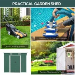Outsunny 6.8 X 4.3ft Outdoor Garden Storage Shed - Green - 845-496V01 -OUTSUNNY Sales Shop o u outsunny 845 496v01 practical