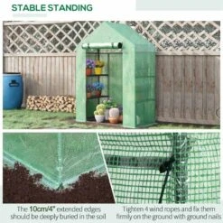 Outsunny 4.5x2.5ft Walk-In 2 Tier Mini Greenhouse With Roll-Up Zippered Door - White - 845-511 -OUTSUNNY Sales Shop o u outsunny 845 511 stable