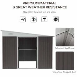 Outsunny 11.3 X 9.2ft Steel Garden Storage Shed With Double Sliding Doors & 2 Air Vents - Grey - 845-529GY -OUTSUNNY Sales Shop o u outsunny 845 529gy material
