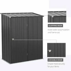 Outsunny 5.3 X 3.1ft Metal Outdoor Storage Shed With Single Door - Charcoal Grey - 845-532 15 Outsunny 5.3 X 3.1ft Metal Outdoor Storage Shed With Single Door - Charcoal Grey - 845-532 -OUTSUNNY Sales Shop o u outsunny 845 532 features