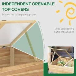 Outsunny 3 X 1.6ft Wooden Cold Frame Polycarbonate Greenhouse - Natural - 845-538ND 14 Outsunny 3 X 1.6ft Wooden Cold Frame Polycarbonate Greenhouse - Natural - 845-538ND -OUTSUNNY Sales Shop o u outsunny 845 538nd cover