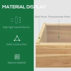 Outsunny 3 X 1.6ft Wooden Cold Frame Polycarbonate Greenhouse - Natural - 845-538ND 15 Outsunny 3 X 1.6ft Wooden Cold Frame Polycarbonate Greenhouse - Natural - 845-538ND -OUTSUNNY Sales Shop o u outsunny 845 538nd material