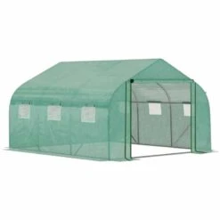 Outsunny 11 X 10ft Walk-in Tunnel Greenhouse With Roll Up Door & 6 Windows - Green - 845-563 12 Outsunny 11 X 10ft Walk-in Tunnel Greenhouse With Roll Up Door & 6 Windows - Green - 845-563 -OUTSUNNY Sales Shop o u outsunny 845 563 full