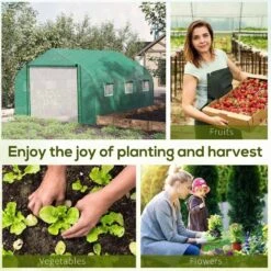 Outsunny 11 X 10ft Walk-in Tunnel Greenhouse With Roll Up Door & 6 Windows - Green - 845-563 16 Outsunny 11 X 10ft Walk-in Tunnel Greenhouse With Roll Up Door & 6 Windows - Green - 845-563 -OUTSUNNY Sales Shop o u outsunny 845 563 use