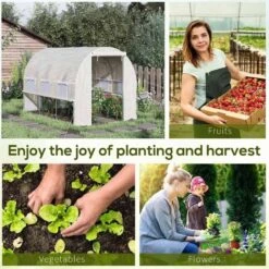 Outsunny 9.5 X 6.5ft Large Polytunnel Greenhouse With Zippered Doors - White - 845-611WT -OUTSUNNY Sales Shop o u outsunny 845 611wt use