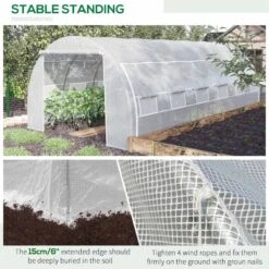 Outsunny Large Walk-In Polytunnel Greenhouse With Zippered Door & 12 Windows 6 X 3 X 2m - White - 845-612WT -OUTSUNNY Sales Shop o u outsunny 845 612wt stable