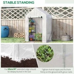 Outsunny Portable 2-Tier Walk-In Greenhouse - White & Green - 845-621 -OUTSUNNY Sales Shop o u outsunny 845 621 stable