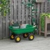 Outsunny 75 Litre Garden Trolley With Tipper - Green - 845-636