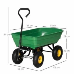 Outsunny 75 Litre Garden Trolley With Tipper - Green - 845-636 -OUTSUNNY Sales Shop o u outsunny 845 636 2
