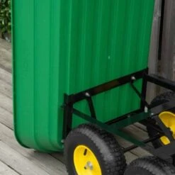 Outsunny 125 Litre Garden Trolley With Tipper - Green - 845-636V01 -OUTSUNNY Sales Shop o u outsunny 845 636v01 6