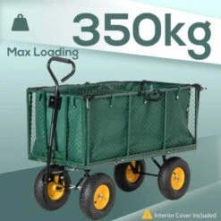 Outsunny 342 Litre Garden Trolley With Tipper - Green - 845-637 12 Outsunny 342 Litre Garden Trolley With Tipper - Green - 845-637 -OUTSUNNY Sales Shop o u outsunny 845 637 2