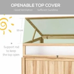 Outsunny 2-IN-1 Wooden Cold Frame Greenhouse With Elevated Garden Planter / Bed - Natural - 845-655ND -OUTSUNNY Sales Shop o u outsunny 845 655nd cover