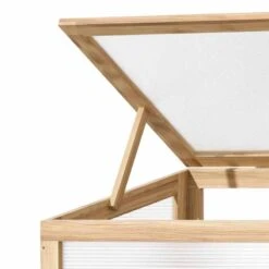 Outsunny 2-IN-1 Wooden Cold Frame Greenhouse With Elevated Garden Planter / Bed - Natural - 845-655ND -OUTSUNNY Sales Shop o u outsunny 845 655nd cover2