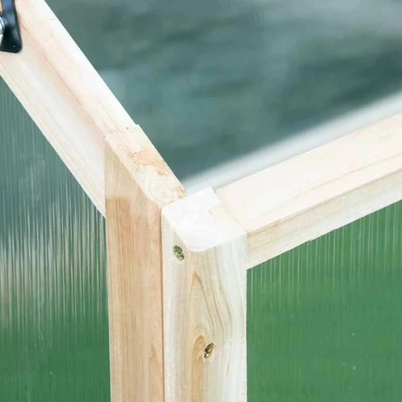 Outsunny Cold Frame Wooden Greenhouse With Openable Top Cover 49.5H X 90L X 52Wcm - Natural - 845-671ND 7 Outsunny Cold Frame Wooden Greenhouse With Openable Top Cover 49.5H X 90L X 52Wcm - Natural - 845-671ND - Image 7
