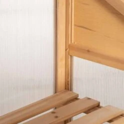 Outsunny Wooden Greenhouse Cold Frame With Openable Lid & Double Door 70L X 50W X 120Hcm - Brown - 845-672BN -OUTSUNNY Sales Shop o u outsunny 845 672bn inside