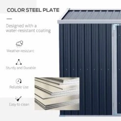 Outsunny 14 X 9ft Garden Outdoor Storage Shed With Lockable Door - Grey - 845-678 -OUTSUNNY Sales Shop o u outsunny 845 678 steel