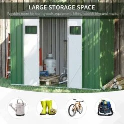 Outsunny 8 X 4ft Garden Outdoor Storage Shed With Lockable Door - Green - 845-681 13 Outsunny 8 X 4ft Garden Outdoor Storage Shed With Lockable Door - Green - 845-681 -OUTSUNNY Sales Shop o u outsunny 845 681 storage