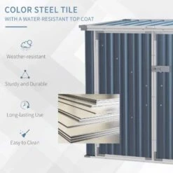 Outsunny 5ft X 3ft Steel 2-Bin Storage Shed With Double Locking Doors - Grey - 845-682 13 Outsunny 5ft X 3ft Steel 2-Bin Storage Shed With Double Locking Doors - Grey - 845-682 -OUTSUNNY Sales Shop o u outsunny 845 682 features