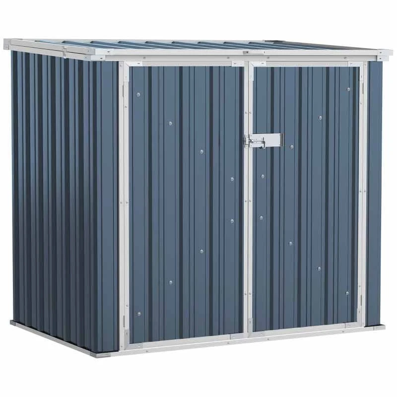 Outsunny 5ft X 3ft Steel 2-Bin Storage Shed With Double Locking Doors - Grey - 845-682 3 Outsunny 5ft X 3ft Steel 2-Bin Storage Shed With Double Locking Doors - Grey - 845-682 - Image 3